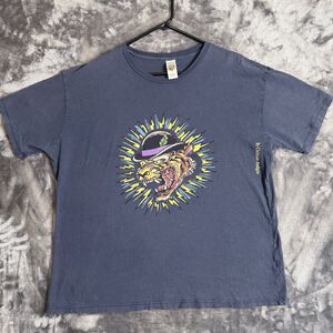 Vintage Y2K Ed Hardy Short Sleeve T-Shirt Size X-Large Tiger Hat Roar Blue